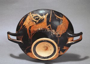 Kylix decorado con Heracles y la Cierva de Cerinia