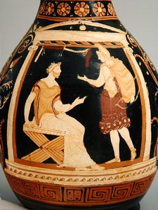 Oinochoe (Forma III), 340-320 a.C. (detalle) de Greek