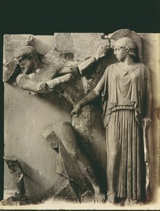 Los trabajos de Hércules, metope del Templo de Zeus en Olimpia, c.470-457 a.C. de Greek