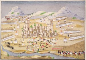 Batallas alrededor de Tebas, placa 22 de Historia Pictórica de la Guerra de Independencia Griega por el General Makryjannis de Greek School