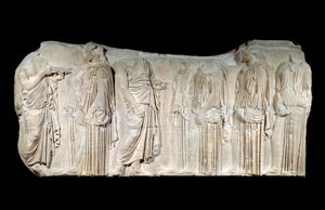 Arte griego: fragmento del friso del Partenón de Greek School