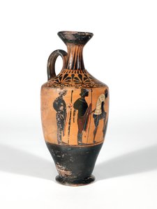 Lekythos, Guerreros armándose para la batalla, 510-500 a.C. de Greek School