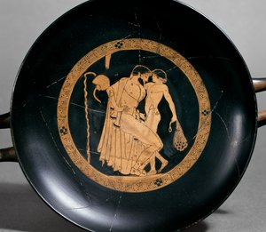 Copa de figuras rojas de Greek School