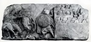 Sección del friso del Monumento de las Nereidas en Xanthus, circa siglo IV a.C. de Greek School