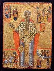 San Caralampo, icono, de Macedonia, finales del siglo XVI de Greek School