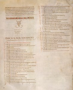 Tabla de Kephalaia, Evangelio de San Marcos, del 