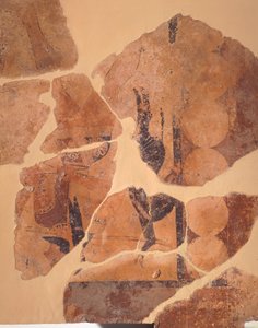 Retorno del cazador, fresco del Templo C de Thermos, Grecia, civilización griega, ca. 630 a.C.