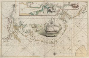 Carta de la costa este desde Barton (Lincolnshire) hasta Dover (Kent) de Greenvile Collins