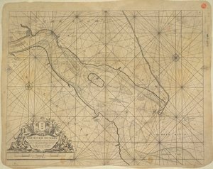 Carta impresa del estuario del río Humber de Greenvile Collins