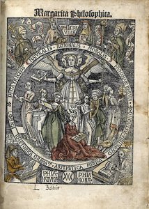 Margarita Philosophica. Página de título, 1504 de Gregor Reisch