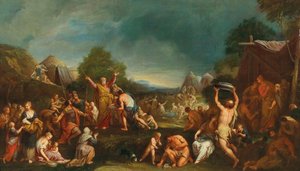 Los israelitas recogiendo maná de Gregorio Lazzarini