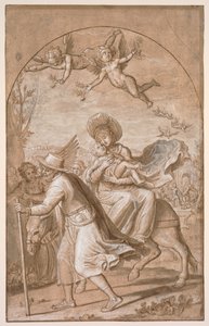 La Huida a Egipto, c. 1590 de Gregorio Pagani