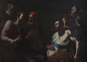 Sanando a un hombre con hidropesía, c.1630 de Gregorio Preti