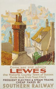 Lewes, cartel publicitario del Ferrocarril del Sur de F. Gregory Brown
