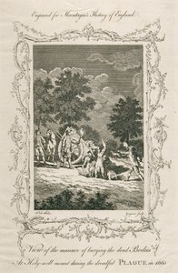 Enterrando Víctimas de la Peste, Holywell Mount, Shoreditch, Londres, 1665 de Grignion