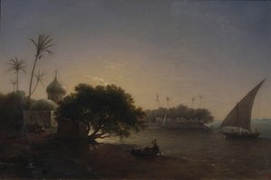 Vista del Nilo en Egipto, 1851 de Grigori Grigorevich Chernetsov