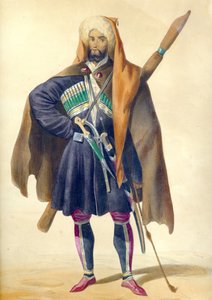 Un circasiano De: Escenas, paisajes, costumbres y trajes del Cáucaso, 1840 de Grigori Grigorevich Gagarin