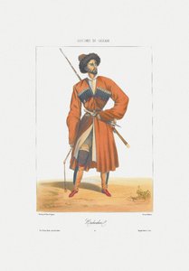 Un hombre Kabardin De: Escenas, paisajes, costumbres y trajes del Cáucaso, 1840 de Grigori Grigorevich Gagarin