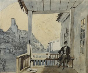 Conde Sergey Vasilyevich Dolgorukov 1820-1853 en la estación de Lars, 1840