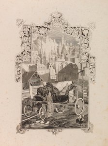 Frontispicio de la novela corta Tarantas El Tarantass de Vladimir Sollogub, 1845 de Grigori Grigorevich Gagarin