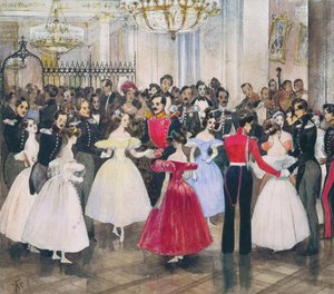 El baile en la casa de la Princesa María Baryatinskaya, 1830s de Grigori Grigorevich Gagarin