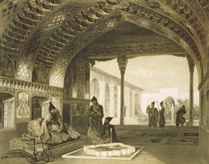 El Salón de los Espejos en el Palacio del Sardar de Ereván, Armenia, lámina 17 de un libro sobre el Cáucaso, grabado por Charles Claude Bachelier y Celestin Francois Nanteuil, publicado por Alfred de Grigori Grigorevich Gagarin