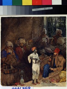 "" Una posada en Izmir en Turquía "" (Café en Smyrna) Acuarela de Grigori Gagarin (Gagarin) (1810-1893) 1835 Estado A. Museo de Bellas Artes Pushkin de Moscú de Grigori Grigorevich Gagarin