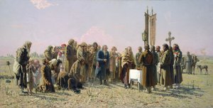Oración durante la sequía de Grigori Grigorievich Mjasoedov