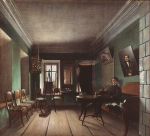Interior en la casa de los Bykovs, 1850s