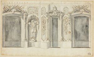 Pared con diseños de caza de Grinling Gibbons