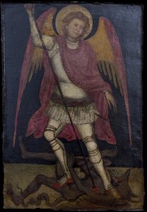 San Miguel Arcángel lucha contra Satán. de Guariento di Arpo