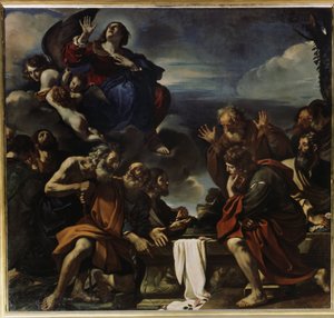 ""La Asunción de la Virgen"" (Asunción de la Virgen) Pintura de Giovanni Francesco Barbieri conocida como Il Guercino (Le Guerchin) (1591-1666) de Guercino