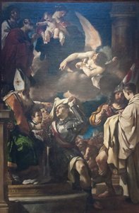 San Guillermo de Aquitania recibe la capucha de Guercino (1591 1666)