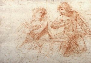 Estudio de un Hombre y una Mujer Desnudos de Guercino