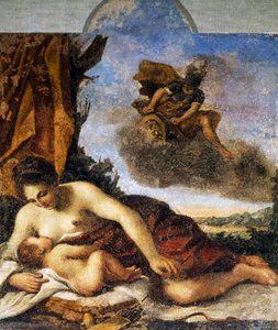 Venus amamantando a Cupido de Guercino