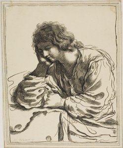 San Juan Evangelista en meditación de Guercino