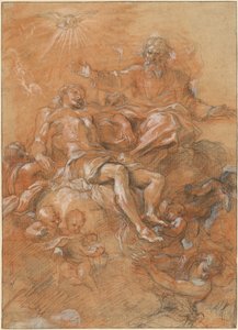 Dios Padre y el Espíritu Santo recibiendo el cuerpo de Cristo de Guglielmo Cortese