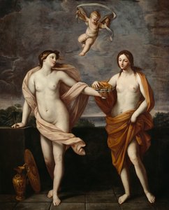 Liberalidad y modestia (óleo sobre lienzo) de Guido (after) Reni