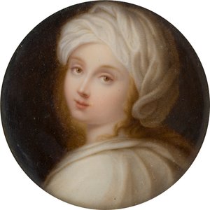 Retrato de Beatrice Cenci (1577-1599), c.1587-99 (óleo sobre marfil) de Guido (after) Reni