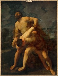 Hércules lucha con el dios del río Achelaos, que también ama a Dejaneira, pero pierde la pelea y la ninfa ...
