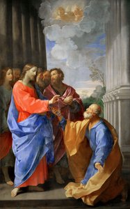 Cristo entregando las llaves a San Pedro, c. 1620 de Guido Reni