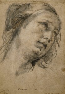 Cabeza de una mujer mirando hacia arriba a la derecha de Guido Reni