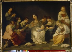 La Educación de la Virgen. (La Educación de la Virgen). Pintura de Guido Reni (1575-1642), óleo sobre lienzo de Guido Reni