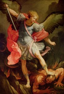 El Arcángel Miguel derrotando a Satanás