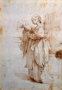 Mujer con cojín