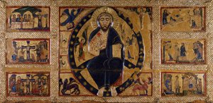 El Redentor y los símbolos de los Evangelistas de Guido da Siena