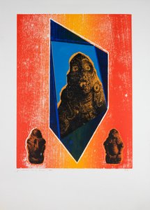 Habitación invisible Nº9, Blanco, 2019 (xilografía y serigrafía) de Guilherme Pontes