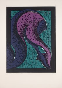 Piernas cruzadas Nº2, 2019 (linograbado)