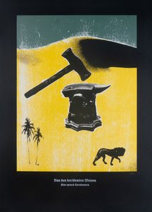 Sobre Los famosos sabios, Así habló Zaratustra, 2024 (xilografía y serigrafía) de Guilherme Pontes