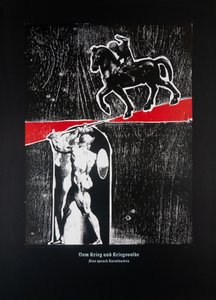 Sobre la guerra y los guerreros (negro), Así habló Zaratustra, 2024 (xilografía y serigrafía) de Guilherme Pontes